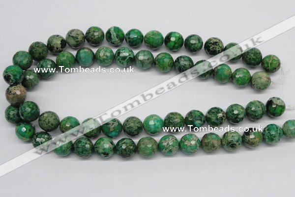 CDI98 16 inches 14mm faceted round dyed imperial jasper beads wholesale