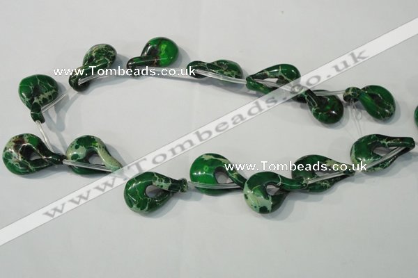 CDI980 15.5 inches 19*29mm petal shaped dyed imperial jasper beads