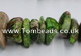 CDI989 15.5 inches 6*18mm - 10*22mm dyed imperial jasper chips beads