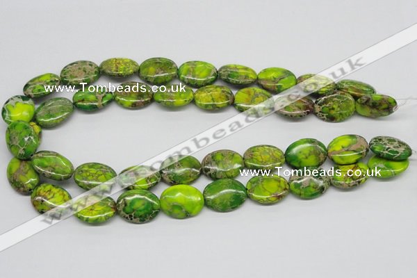 CDI99 16 inches 13*18mm oval dyed imperial jasper beads wholesale