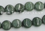 CDJ10 15.5 inches 12mm flat round Canadian jade beads wholesale