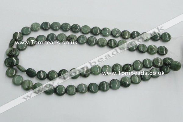 CDJ10 15.5 inches 12mm flat round Canadian jade beads wholesale