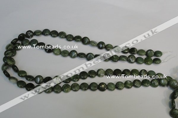 CDJ26 15.5 inches 10mm flat round Canadian jade beads wholesale