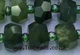 CDJ416 15 inches 6*9mm-7*10mm faceted nuggets Canadian jade beads