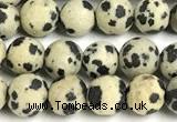 CDM105 15 inches 4mm round matte dalmatian jasper beads