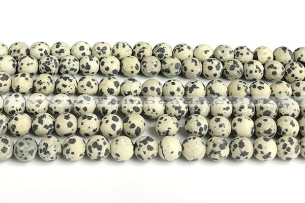 CDM107 15 inches 8mm round matte dalmatian jasper beads