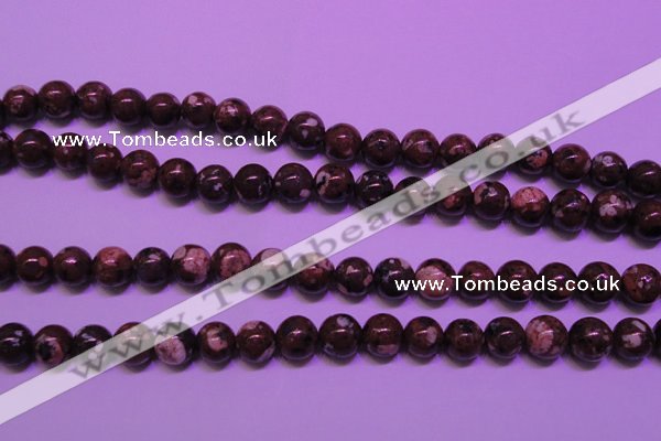 CDM52 15 inches 8mm round strawberry dalmatian jasper beads