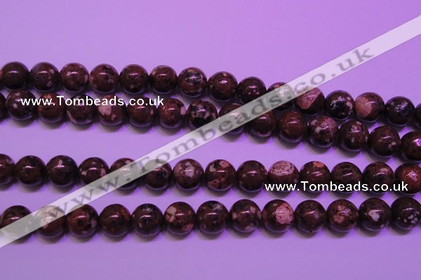 CDM53 15 inches 10mm round strawberry dalmatian jasper beads