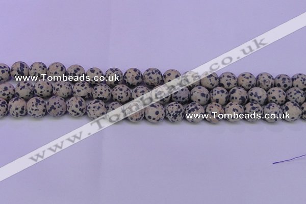 CDM84 15.5 inches 12mm round matte dalmatian jasper beads