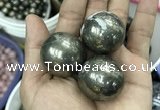 CDN10 30mm round pyrite gemstone decorations wholesale