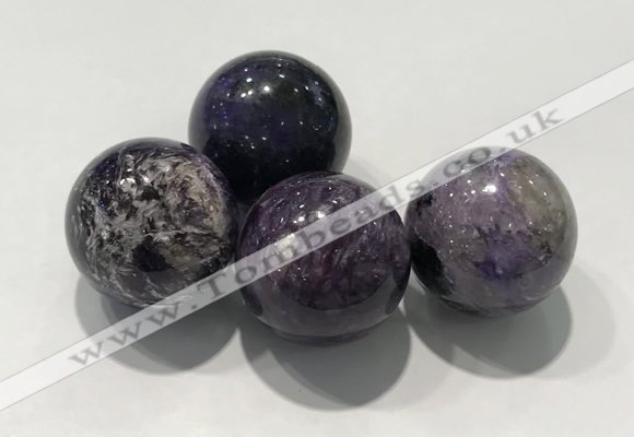 CDN1012 25mm round charoite decorations wholesale