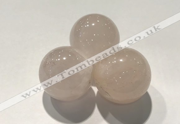 CDN1031 30mm round rose quartz decorations wholesale