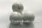 CDN1045 30mm round white howlite decorations wholesale