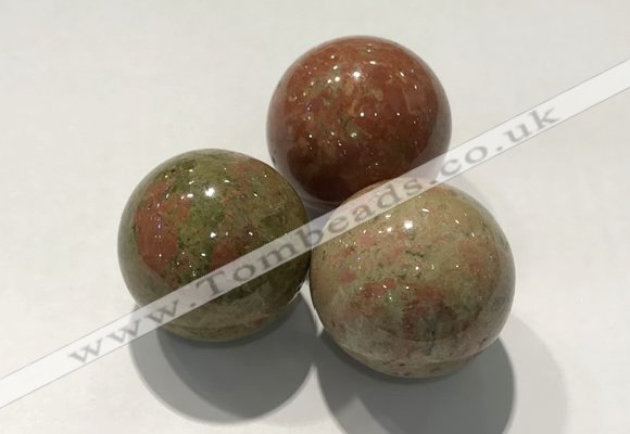 CDN1065 30mm round unakite decorations wholesale