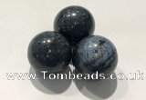 CDN1069 30mm round blue dumortierite decorations wholesale