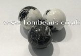 CDN1122 30mm round black & white jasper decorations wholesale