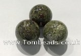 CDN1135 30mm round dragon blood jasper decorations wholesale