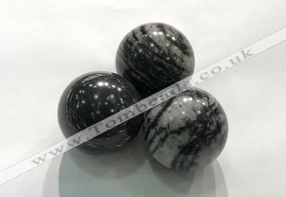 CDN1138 30mm round net jasper decorations wholesale