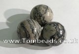 CDN1149 30mm round zebra jasper decorations wholesale