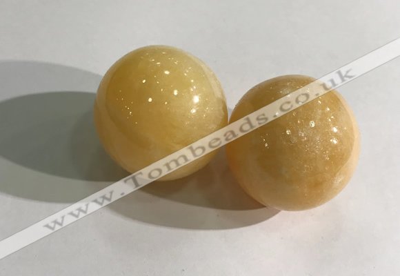 CDN1176 35mm round yellow jade decorations wholesale