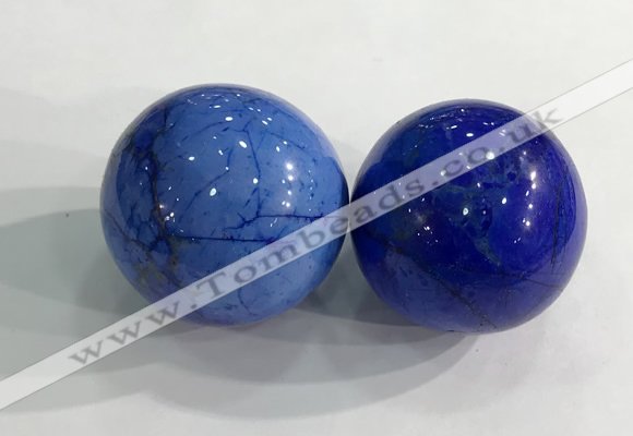 CDN1220 40mm round dyed white howlite decorations wholesale