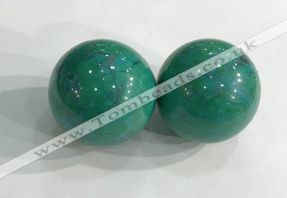 CDN1221 40mm round dyed white howlite decorations wholesale