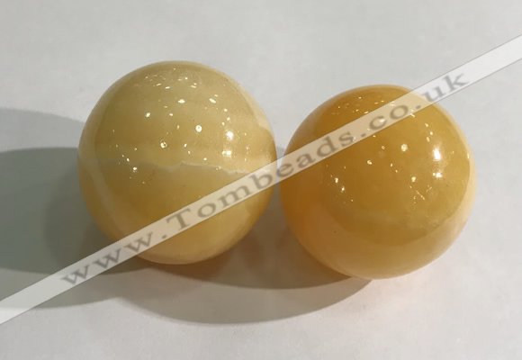 CDN1262 40mm round yellow jade decorations wholesale