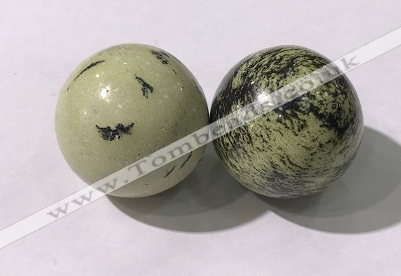 CDN1268 40mm round yellow jasper decorations wholesale