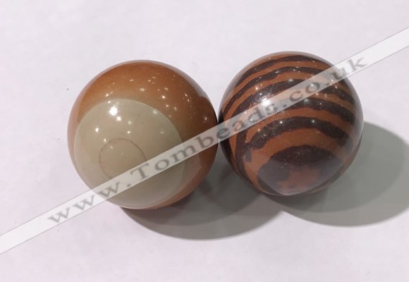 CDN1292 40mm round red picture jasper decorations wholesale