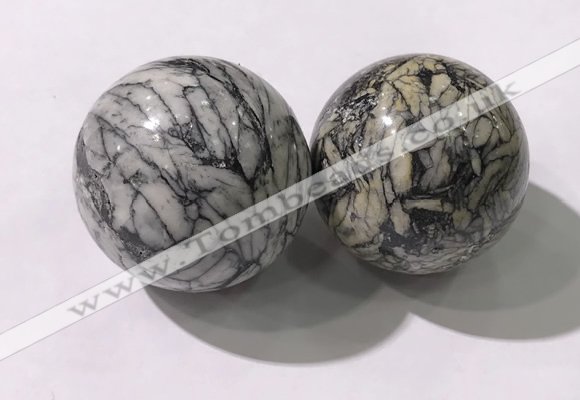 CDN1296 40mm round jasper decorations wholesale