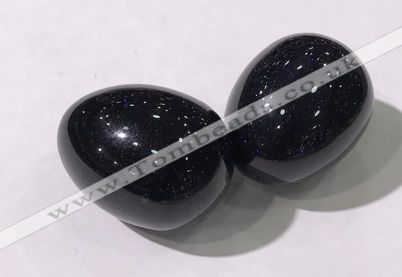 CDN1345 35*45mm egg-shaped blue goldstone decorations wholesale