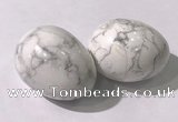 CDN1346 35*45mm egg-shaped white howlite decorations wholesale