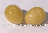 CDN1352 35*45mm egg-shaped yellow jade decorations wholesale