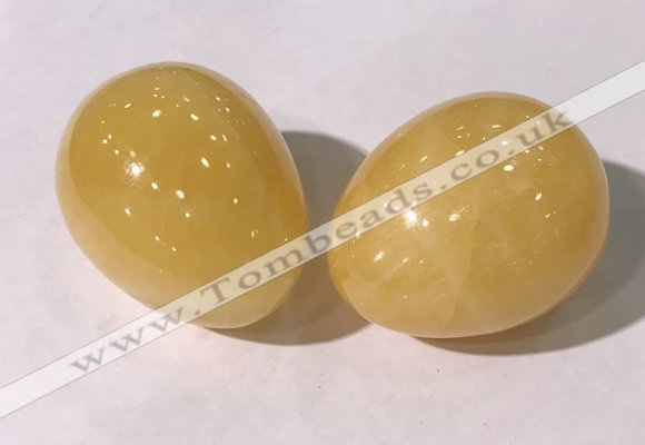 CDN1352 35*45mm egg-shaped yellow jade decorations wholesale
