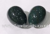 CDN1388 35*45mm egg-shaped blood jasper decorations wholesale