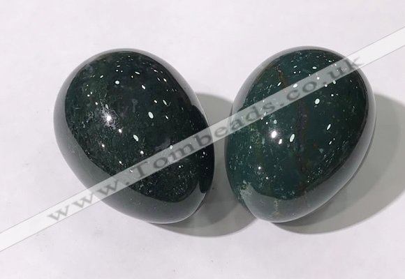 CDN1388 35*45mm egg-shaped blood jasper decorations wholesale