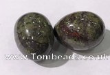 CDN1390 35*45mm egg-shaped dragon blood jasper decorations wholesale