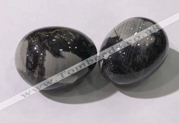 CDN1394 35*45mm egg-shaped silver leaf jasper decorations wholesale