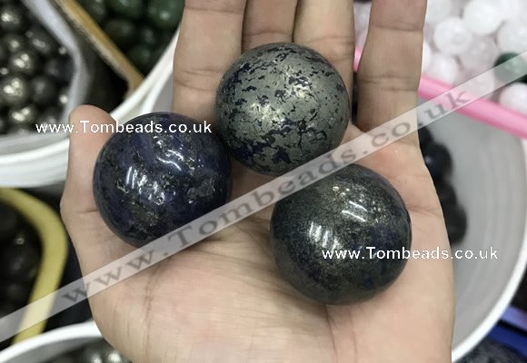 CDN14 35mm round pyrite gemstone decorations wholesale