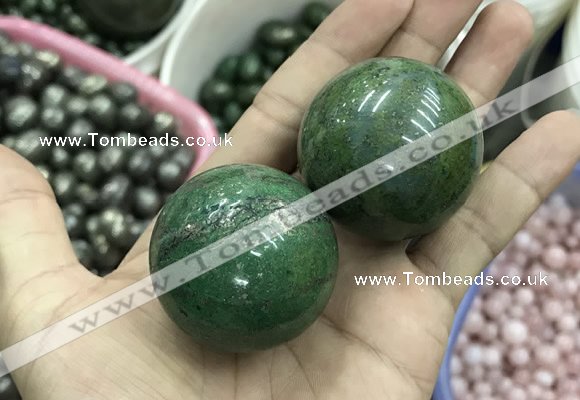 CDN19 45mm round pyrite gemstone decorations wholesale