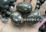 CDN30 28*38mm egg-shaped pyrite gemstone decorations wholesale