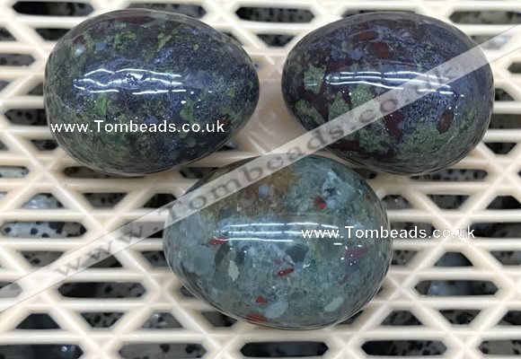 CDN323 30*40mm egg-shaped blood jasper decorations wholesale