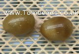 CDN338 35*50mm egg-shaped yellow jade decorations wholesale