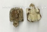 CDN460 38*55*28mm turtle picture jasper decorations wholesale