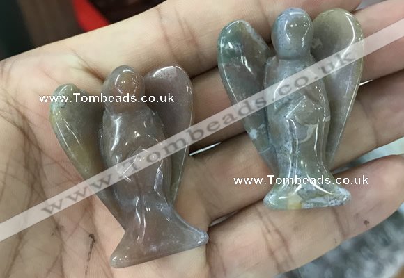 CDN476 30*40mm angel Indian agate decorations wholesale