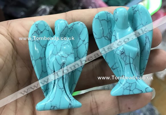 CDN493 35*50mm angel imitation turquoise decorations wholesale