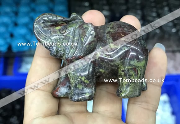 CDN517 33*65*45mm elephant dragon blood jasper decorations wholesale