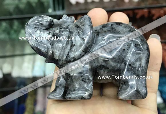 CDN536 35*80*55mm elephant black labradorite decorations wholesale