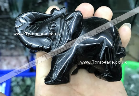 CDN537 35*80*55mm elephant black agate decorations wholesale