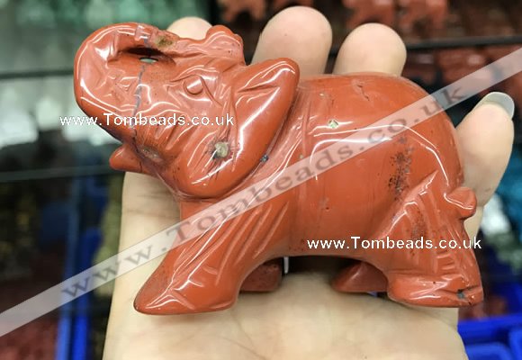 CDN538 35*80*55mm elephant red jasper decorations wholesale